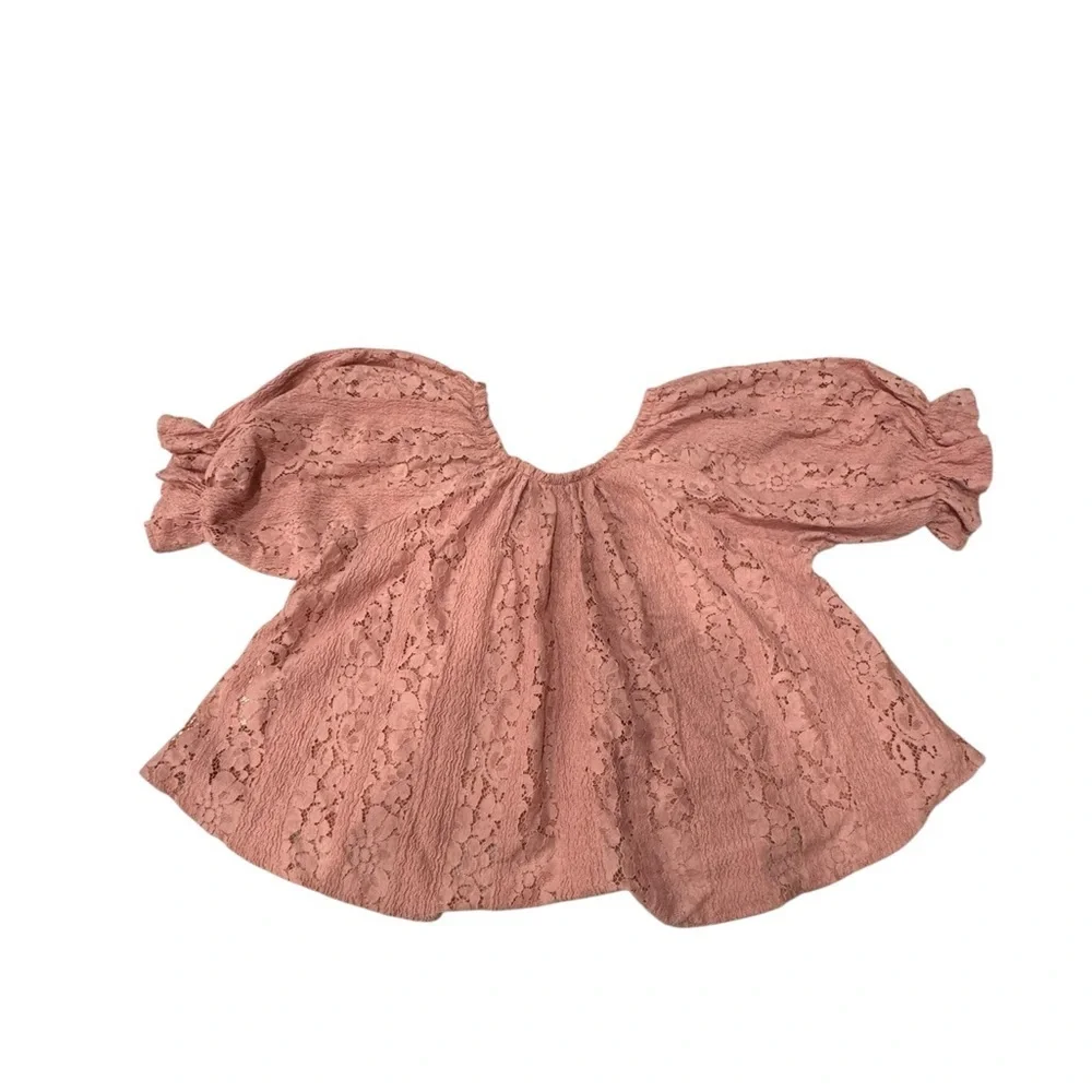 Free People Stacey Lace Top in Blush Pink